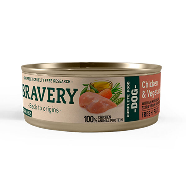 Bravery Lata Chicken and Vegetables Adult Dog 80gr - Imagen 1