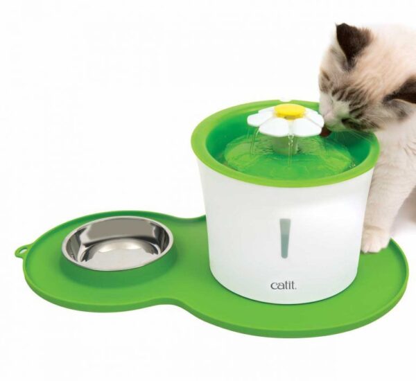 Catit Alfombra Protectora Anti Derrames Bebedero Con Plato - Imagen 3