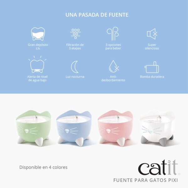 Catit Pixi Fuente Para Gato 25lts Color Celeste 3